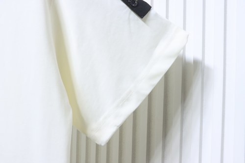 EM Sneakers Stone Island Cuff-Patch T-Shirt Rice White