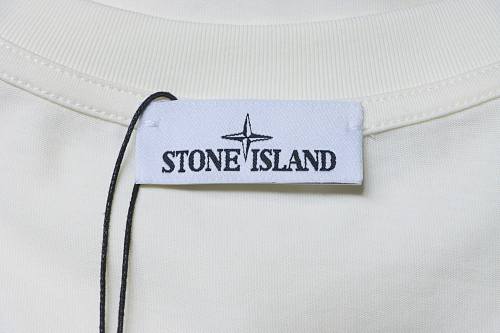 EM Sneakers Stone Island Cuff-Patch T-Shirt Rice White