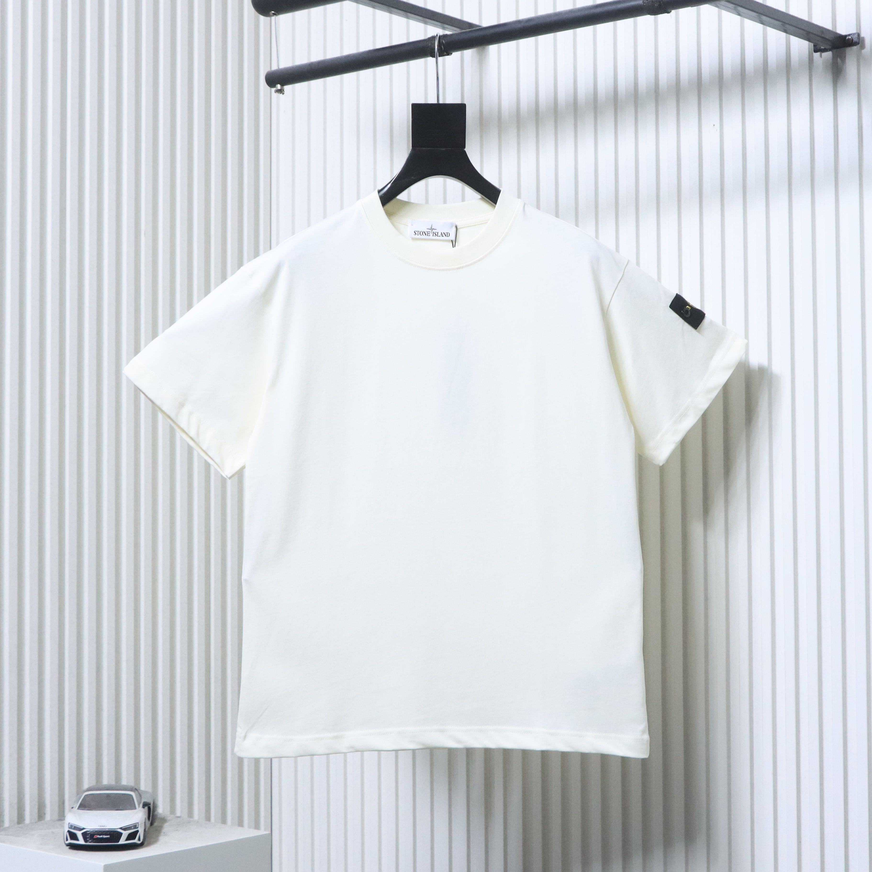 EM Sneakers Stone Island Cuff-Patch T-Shirt Rice White
