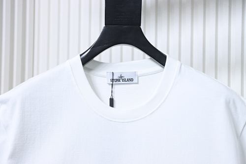 EM Sneakers Stone Island Cuff-Patch White T-Shirt