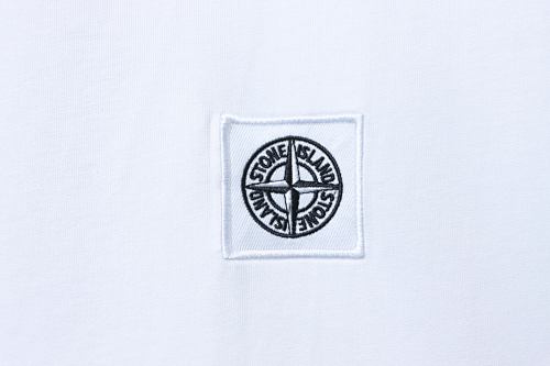 EM Sneakers Stone Island Embroidered Chest Badge T-Shirt White