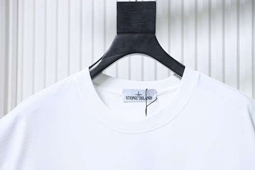 EM Sneakers Stone Island Embroidered Chest Badge T-Shirt White