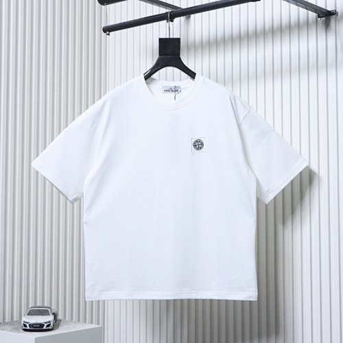 EM Sneakers Stone Island Embroidered Chest Badge T-Shirt White