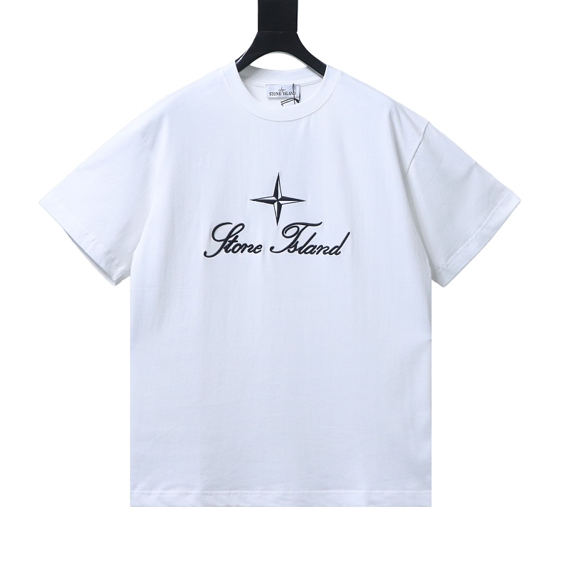 EM Sneakers Stone Island Embroidered Logo T-Shirt White