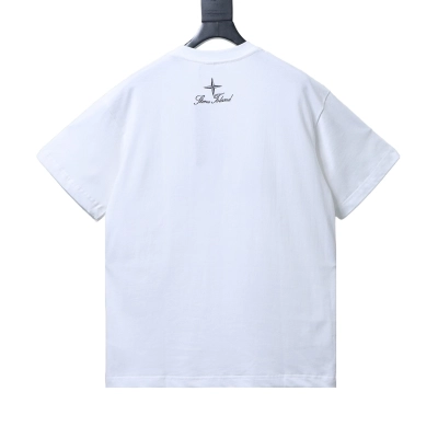 EM Sneakers Stone Island Embroidered Logo T-Shirt White 02