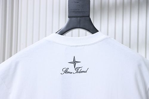 EM Sneakers Stone Island Embroidered Logo T-Shirt White