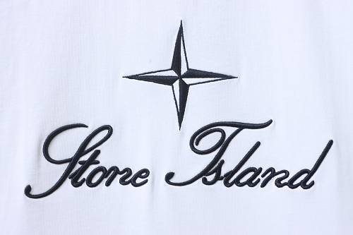 EM Sneakers Stone Island Embroidered Logo T-Shirt White