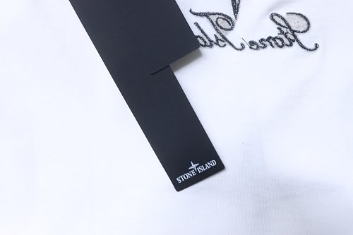 EM Sneakers Stone Island Embroidered Logo T-Shirt White