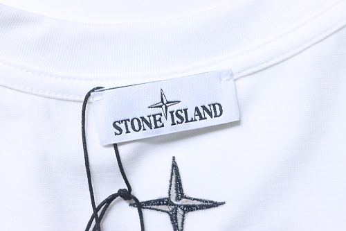 EM Sneakers Stone Island Embroidered Logo T-Shirt White