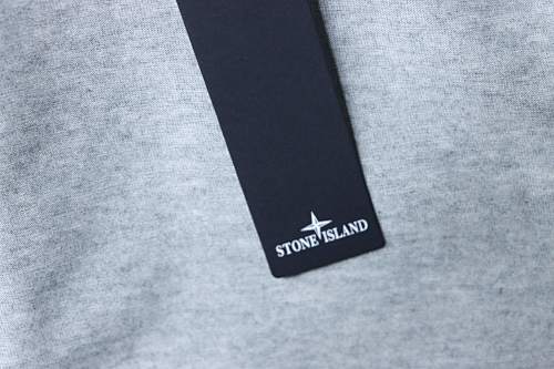 EM Sneakers Stone Island T-Shirt with Back Map Print Gray