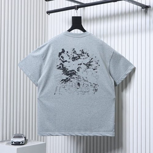 EM Sneakers Stone Island T-Shirt with Back Map Print Gray