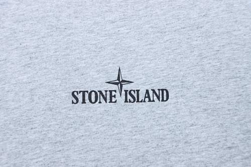 EM Sneakers Stone Island T-Shirt with Back Map Print Gray