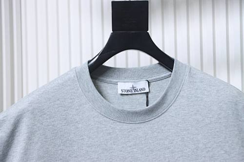 EM Sneakers Stone Island T-Shirt with Back Map Print Gray