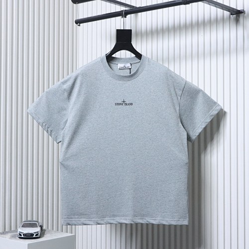 EM Sneakers Stone Island T-Shirt with Back Map Print Gray