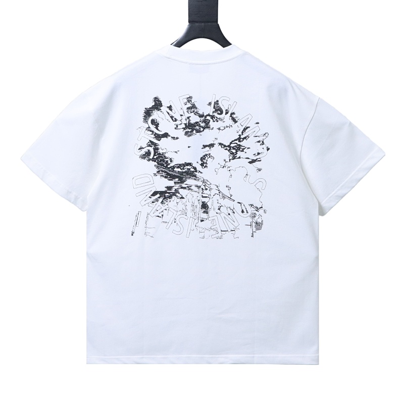 EM Sneakers Stone Island T-Shirt with Back Map Print White