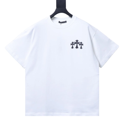 EM Sneakers Chrome Hearts 25SS Sanskrit Cross Print Crewneck T-Shirt White 01
