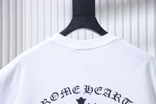 EM Sneakers Chrome Hearts 25SS Sanskrit Cross Print Crewneck T-Shirt White