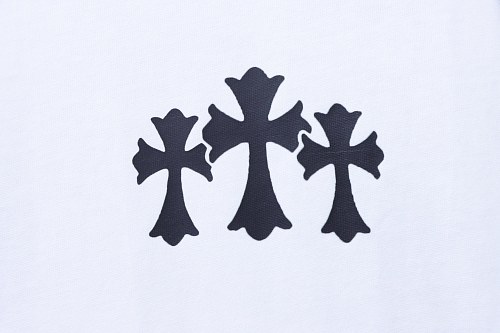 EM Sneakers Chrome Hearts 25SS Sanskrit Cross Print Crewneck T-Shirt White
