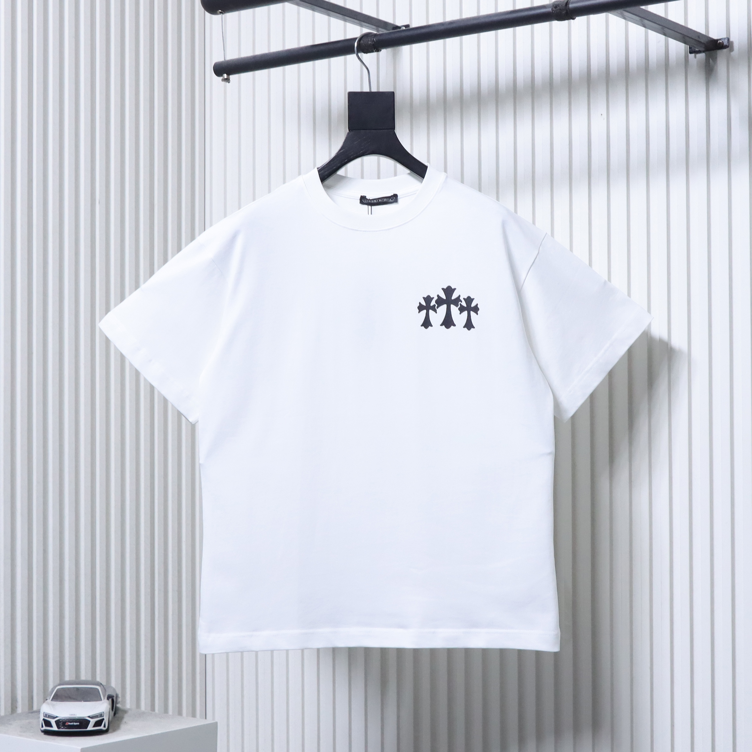 EM Sneakers Chrome Hearts 25SS Sanskrit Cross Print Crewneck T-Shirt White