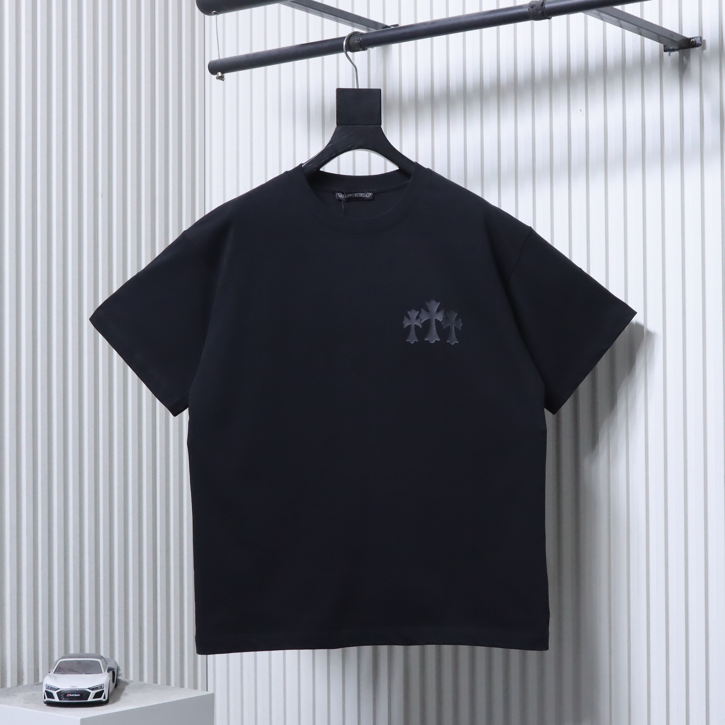 EM Sneakers Chrome Hearts 25SS Sanskrit Cross Print Crewneck T-Shirt Black