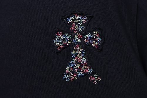 EM Sneakers Chrome Hearts CH Colorful Cross Appliqué T-Shirt Black