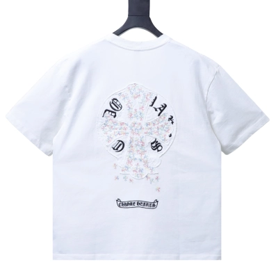 EM Sneakers Chrome Hearts CH Colorful Cross Appliqué T-Shirt White 02