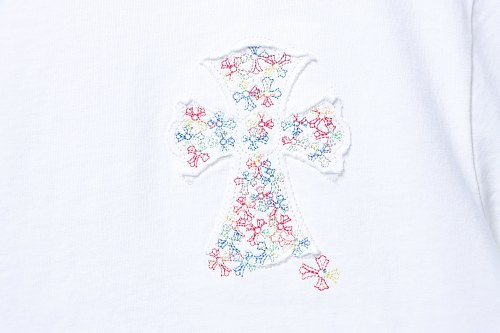 EM Sneakers Chrome Hearts CH Colorful Cross Appliqué T-Shirt White