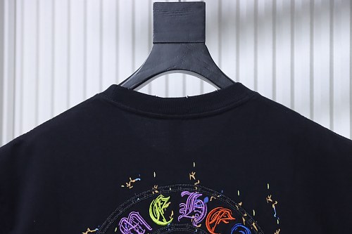 EM Sneakers Chrome Hearts CH Colorful Horseshoe Appliqué T-Shirt Black