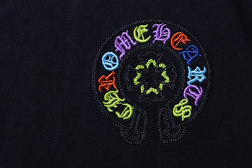 EM Sneakers Chrome Hearts CH Colorful Horseshoe Appliqué T-Shirt Black