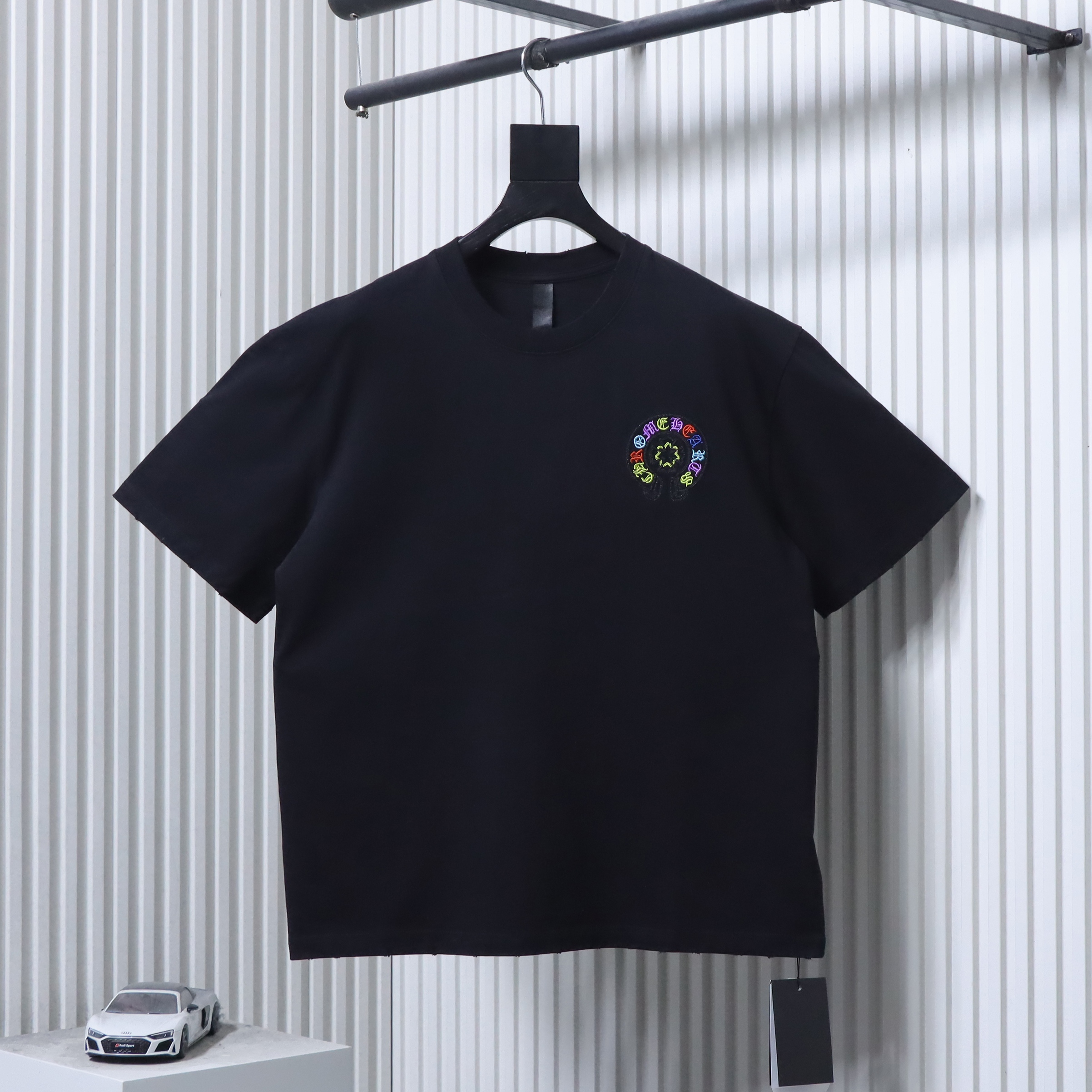 EM Sneakers Chrome Hearts CH Colorful Horseshoe Appliqué T-Shirt Black