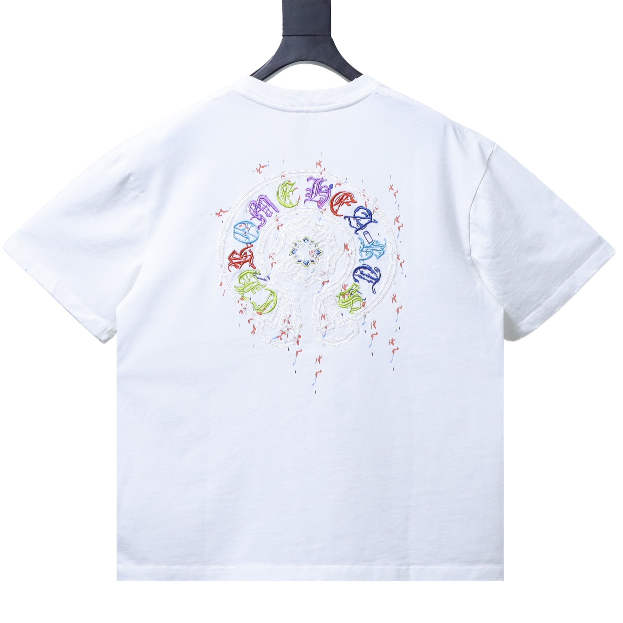 EM Sneakers Chrome Hearts CH Colorful Horseshoe Appliqué T-Shirt White
