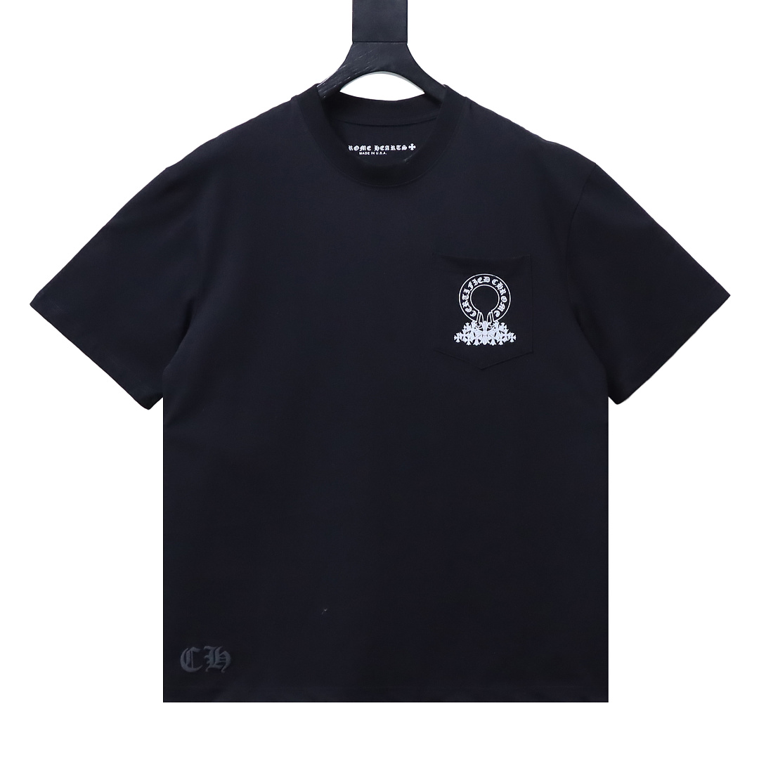 EM Sneakers Chrome Hearts CH Horseshoe & Multi-Cross Print T-Shirt Black