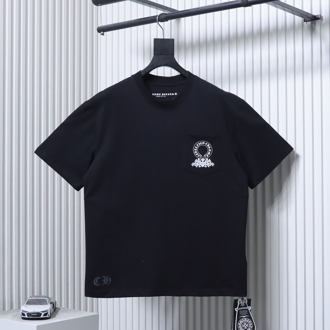 EM Sneakers Chrome Hearts CH Horseshoe & Multi-Cross Print T-Shirt Black