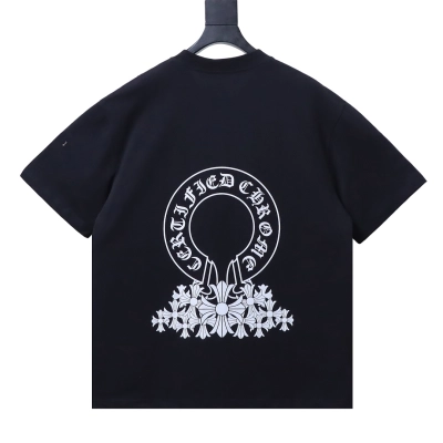 EM Sneakers Chrome Hearts CH Horseshoe & Multi-Cross Print T-Shirt Black 02