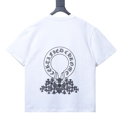 EM Sneakers Chrome Hearts CH Horseshoe & Multi-Cross Print T-Shirt White 02