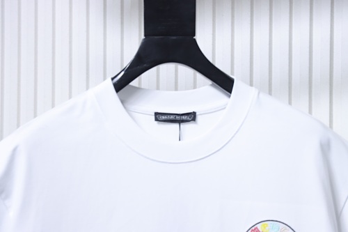EM Sneakers Chrome Hearts Colorful Cross Cluster Embroidered T-Shirt White