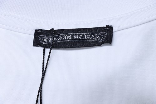 EM Sneakers Chrome Hearts Colorful Cross Cluster Embroidered T-Shirt White