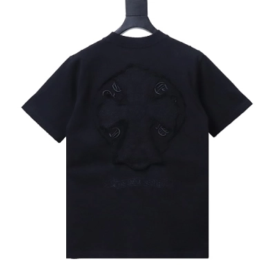 EM Sneakers Chrome Hearts Cross & Sanskrit Patch French Terry T-Shirt Black 02