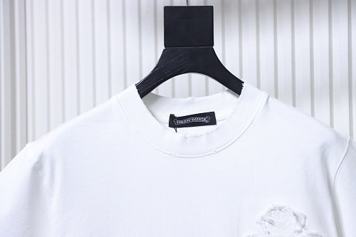 EM Sneakers Chrome Hearts Cross & Sanskrit Patch French Terry T-Shirt White
