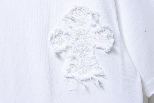 EM Sneakers Chrome Hearts Cross & Sanskrit Patch French Terry T-Shirt White