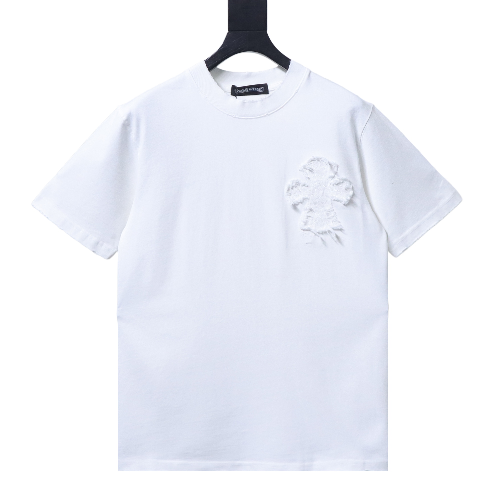 EM Sneakers Chrome Hearts Cross & Sanskrit Patch French Terry T-Shirt White