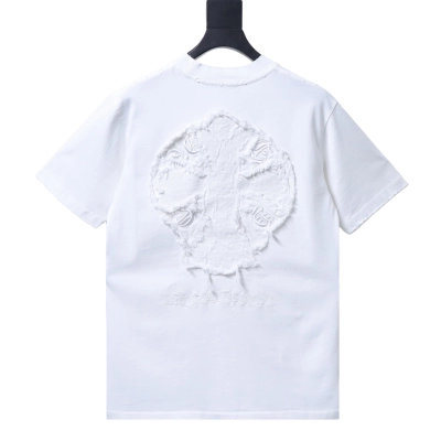 EM Sneakers Chrome Hearts Cross & Sanskrit Patch French Terry T-Shirt White 02