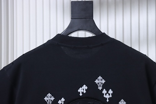 EM Sneakers Chrome Hearts Sanskrit Cross Embroidered T-Shirt Black