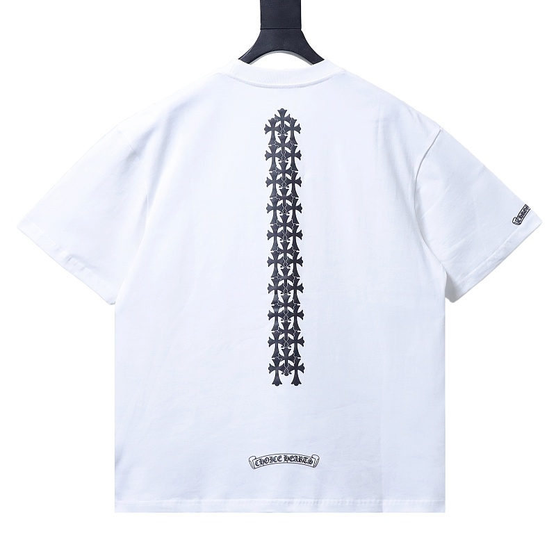 EM Sneakers Chrome Hearts Cemetery Cross Tire Tracks T-Shirt White