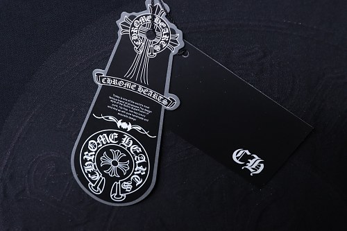 EM Sneakers Chrome Hearts Horseshoe Cross Burnout Appliqué & Embroidery Distressed T-Shirt Black