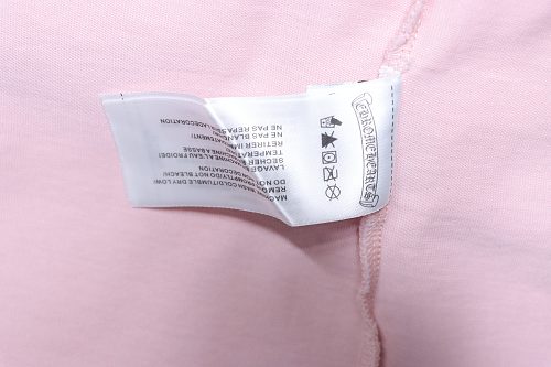 EM Sneakers Chrome Hearts Horseshoe Cross Burnout Appliqué & Embroidery Distressed T-Shirt Pink