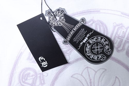 EM Sneakers Chrome Hearts Horseshoe Cross Burnout Appliqué & Embroidery Distressed T-Shirt White