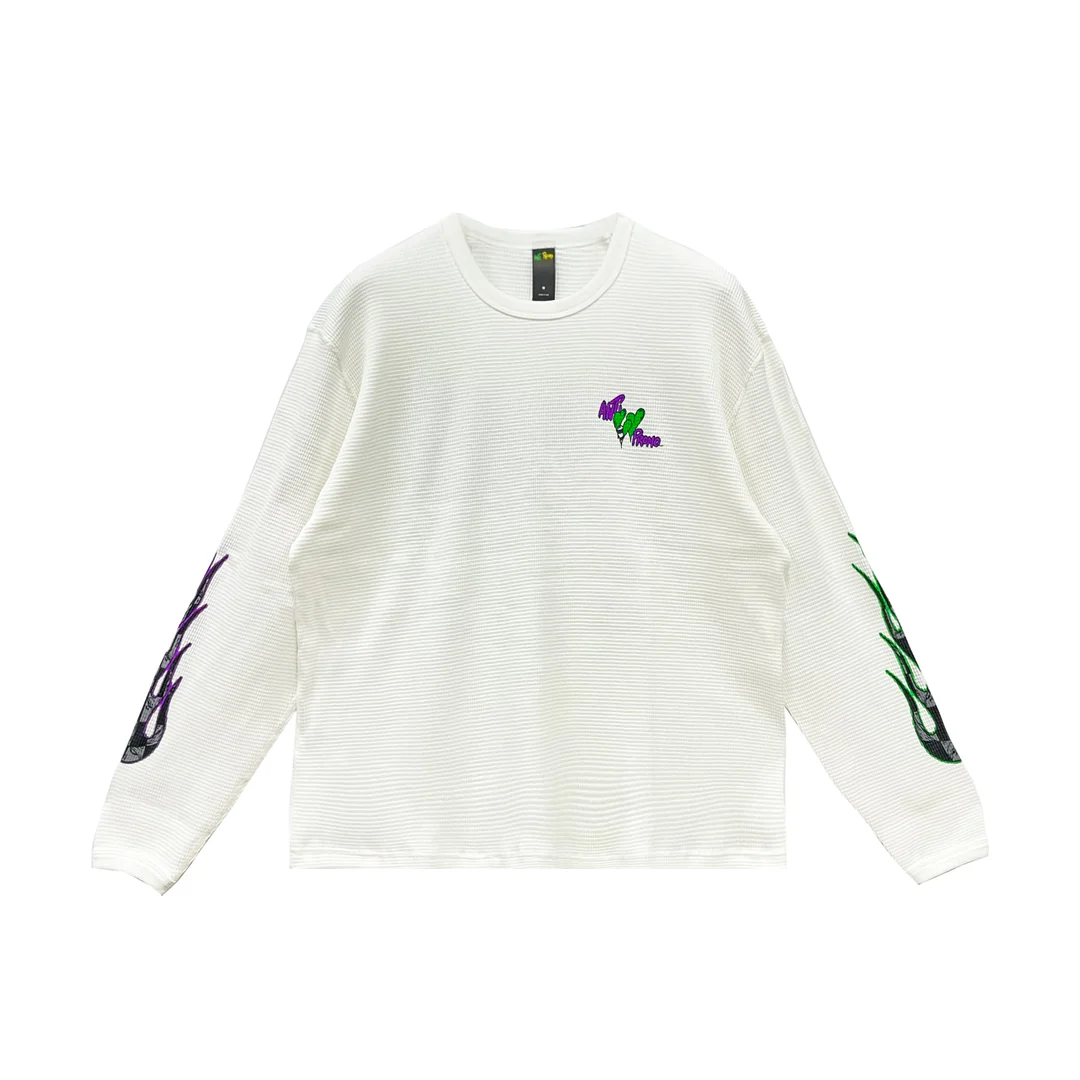EM Sneakers Matty Boy Anti Promo 99 Eyes Las Vegas Waffle Thermal Long Sleeve Shirt White
