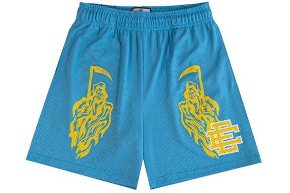 EM Sneakers Eric Emanuel x Warren Lotas Shorts Carolina Blue/Yellow