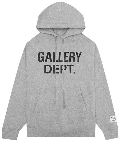 EM Sneakers Gallery Dept. Centered Logo Hoodie Heather Grey/Black